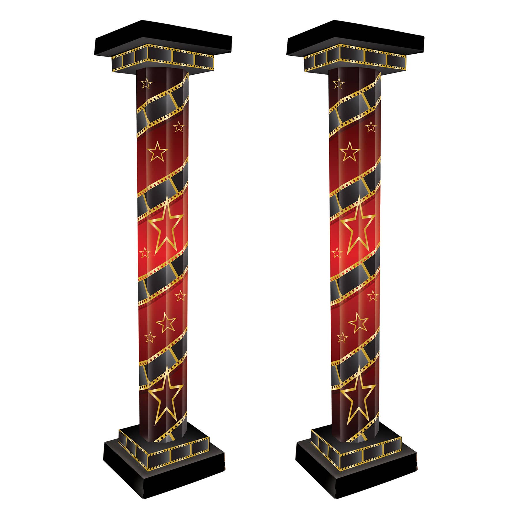Beistle - Wholesale Decorative Tabletop Object - Red Carpet 3-D Tall Column Props0