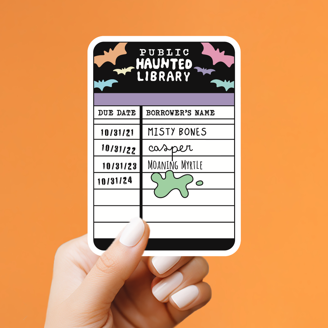 Market by Mari - Wholesale Sticker - Haunted Public Library Card Sticker0