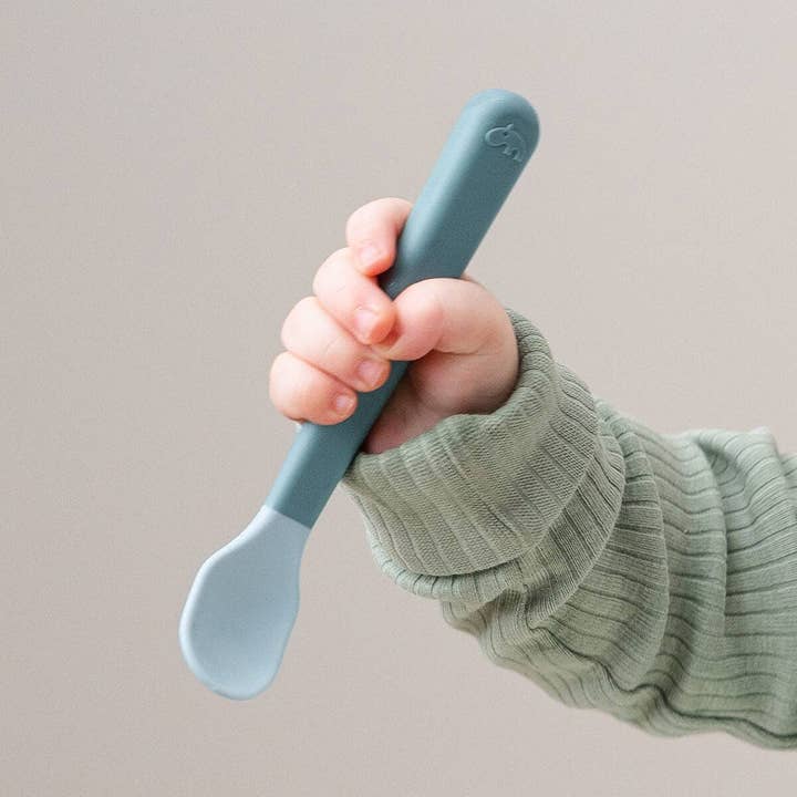 Foodie Easy-Grip Baby Spoon 3-Pack Blue for wholesale by Done by Deer