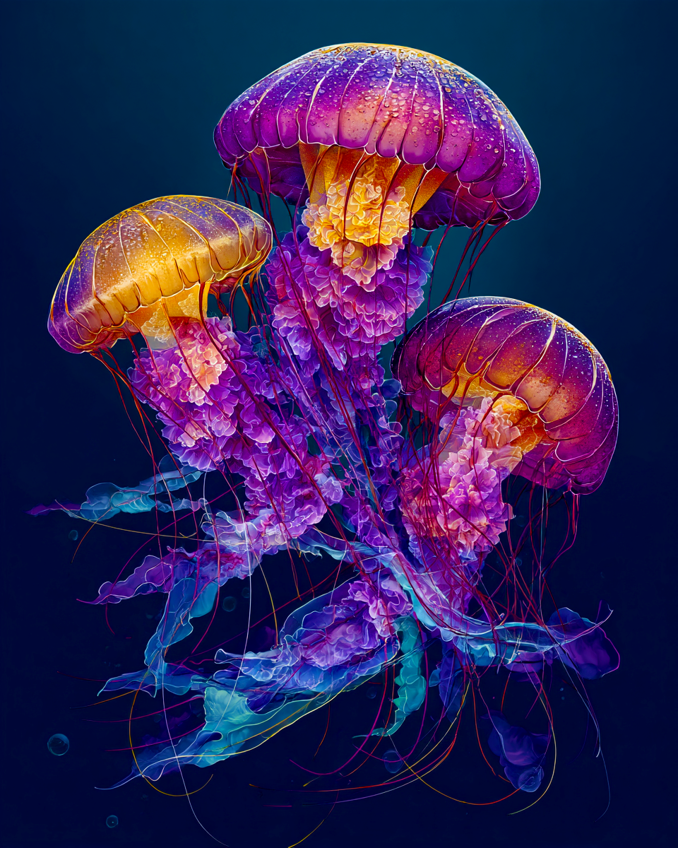 Mowbi - Wholesale Art Print - Jellyfish Luminescence Art Print - 8"x10" Artwork for 12"x14" Frame0