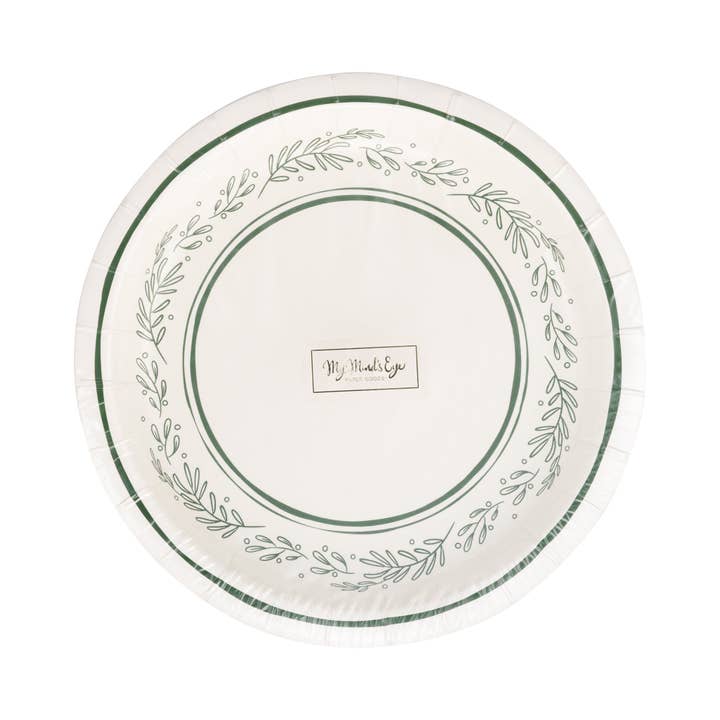 My Mind’s Eye - Vente Assiette jetable - PEM1243 - Assiette Bordure Branche Verte1