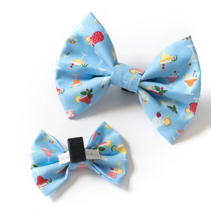 Yappy Hour Drinks Pet Bow for wholesale by Tealight Studios
