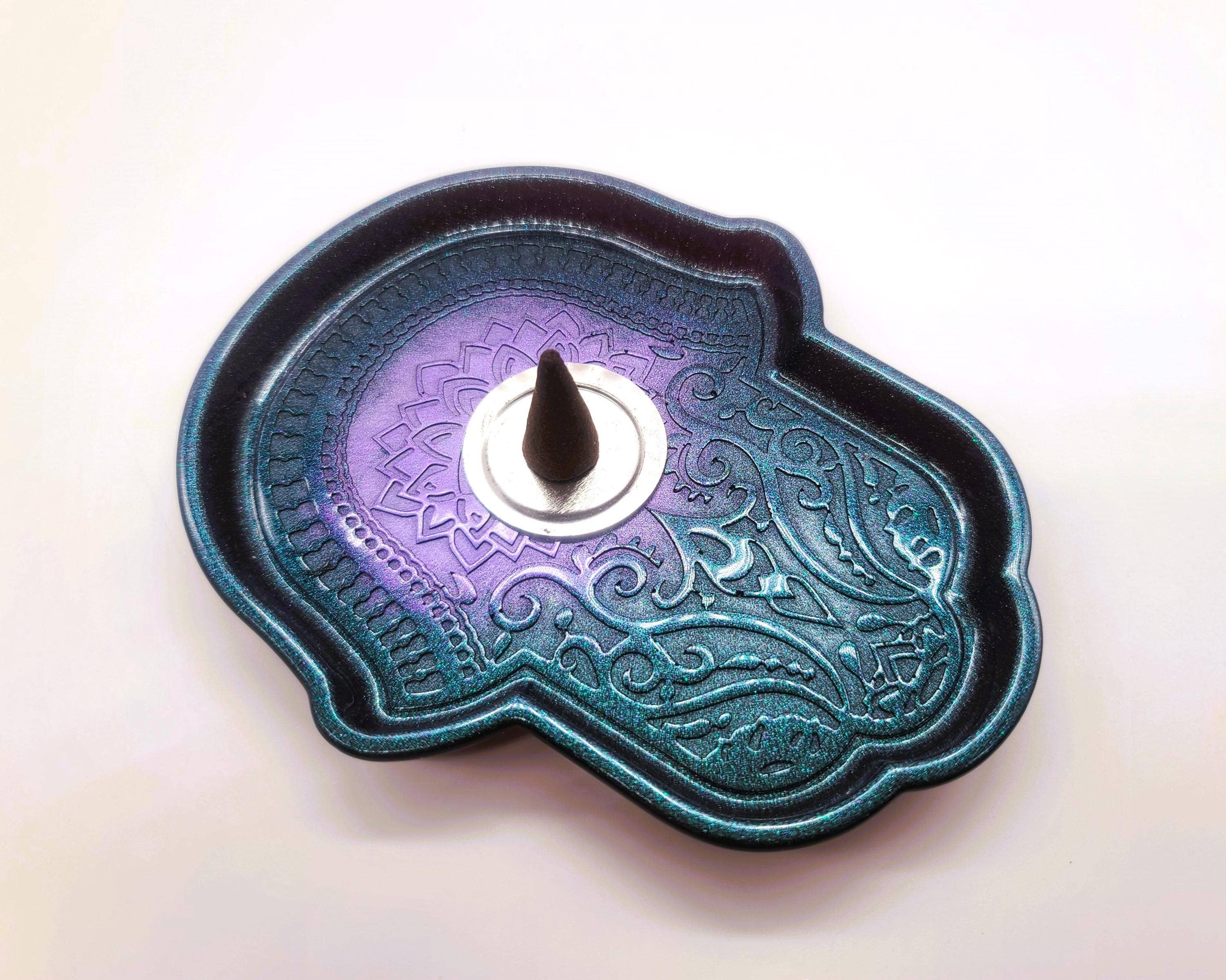 Slightly Askew Art - Wholesale Jewelry Dish - Hamsa Hand Trinket Dish - Made with Resin & Color-Shift Mica0