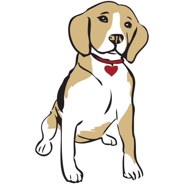 RLO-50 Beagle avec col cœur Art Print pour la vente par Rigel Paper