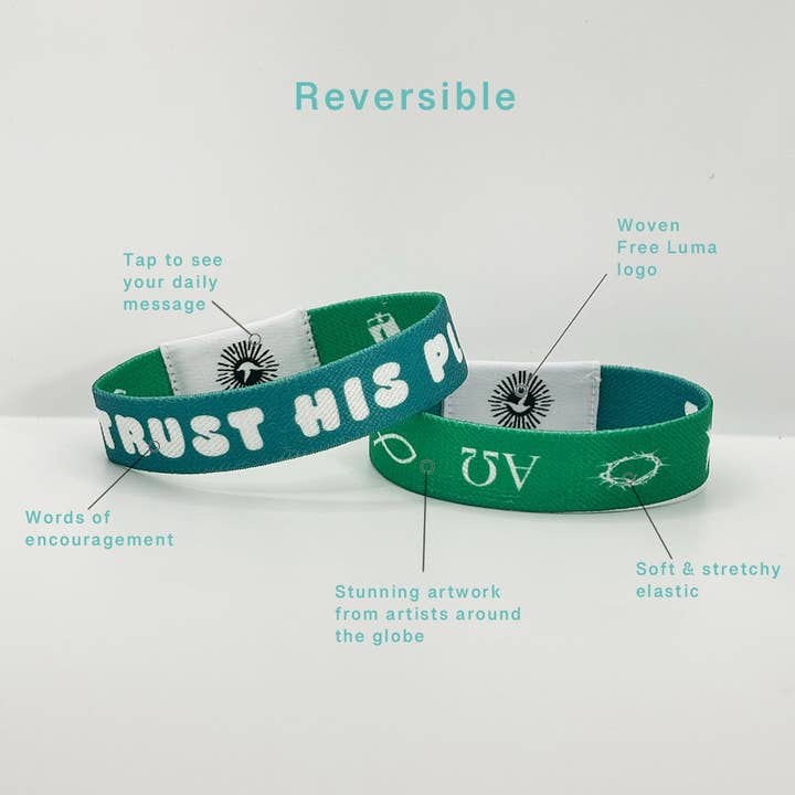 Free Luma - Wholesale Woven/Braided Bracelet - Trust His Plan NFC Bible Verse Bracelet
