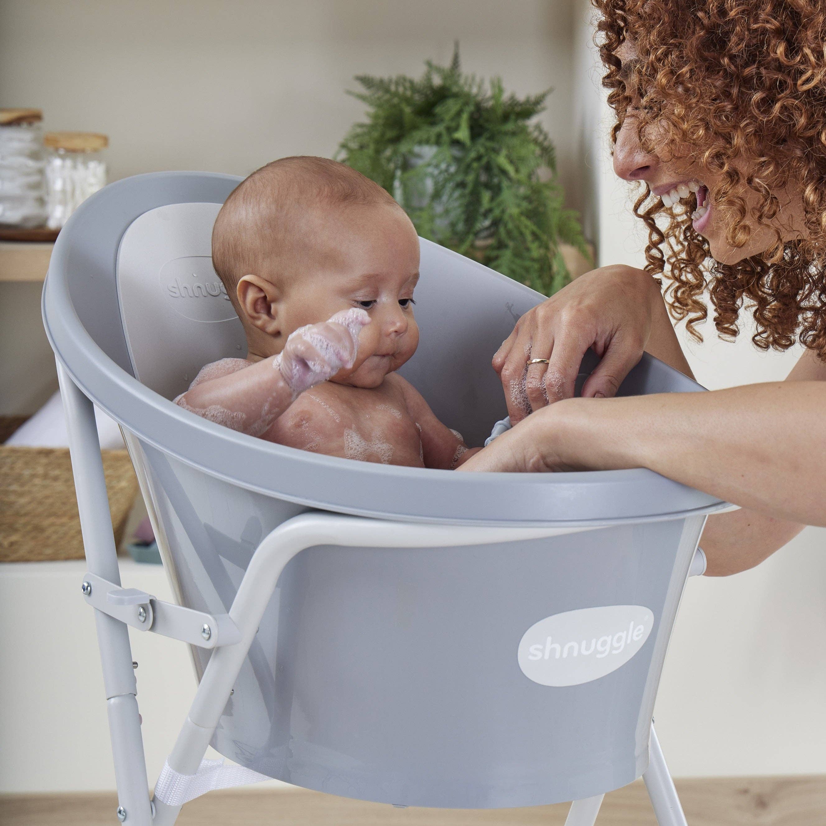 Nattou & Shnuggle by M4A - Vente Baignoire pour bébé – enfant et bébé - Baignoire Shnuggle pour bébé | Support de baignoire pour nouveau-né avec bosse sur les fesses | Baignoire compacte pour bébés | Siège de bain adapté dès la naissance24