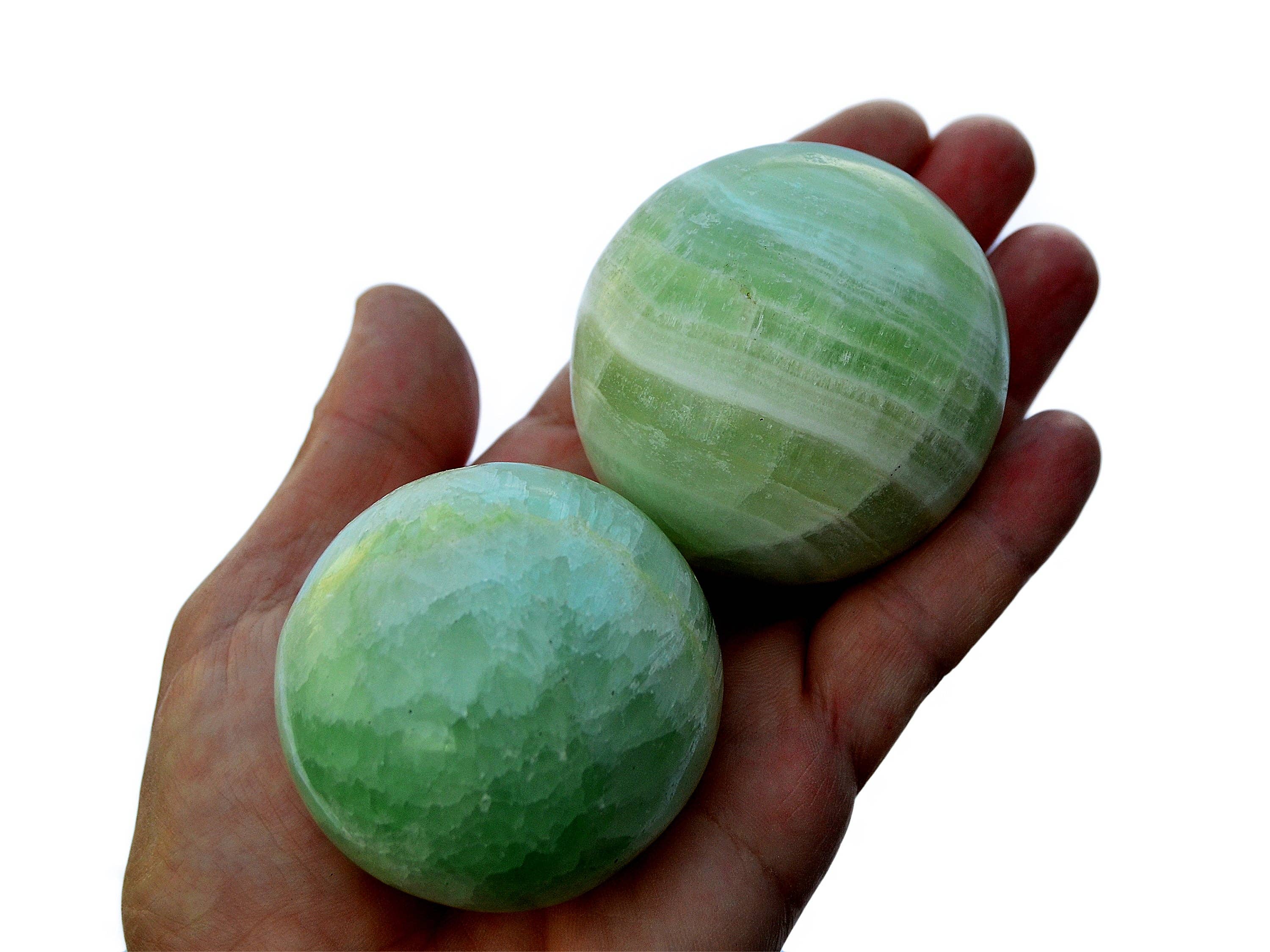Kaia & Crystals - Wholesale Spiritual Stone/Crystal - Natural Pistachio Calcite Sphere (40mm - 60mm)8