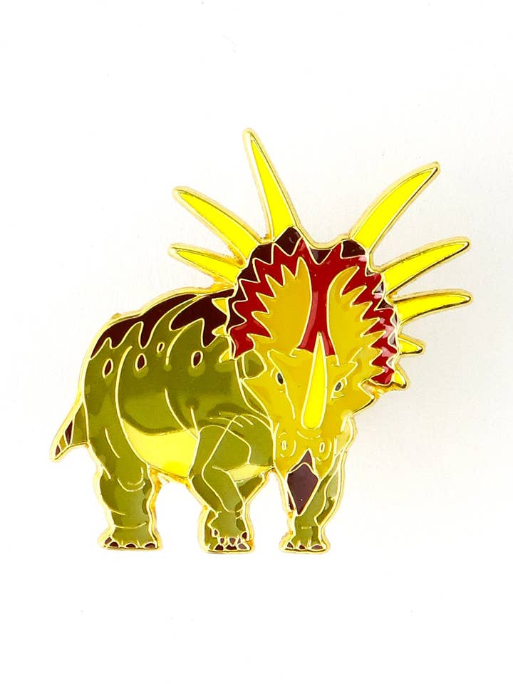 Styracosaurus Enamel Pin (Styracosaurus albertensis) for wholesale by Stemcell Science Shop