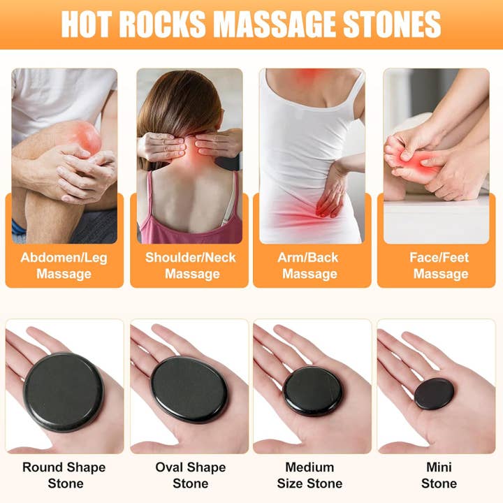 VIGOR - Wholesale Body massager - Basalt Hot Rocks Massage 20 pcs Stone, Professional Massage4