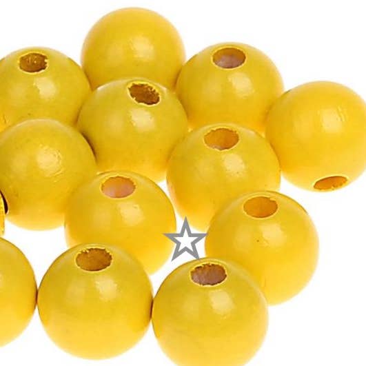 Pack van 500 10mm donkergele houten kralen voor wholesale door Kids and Crea