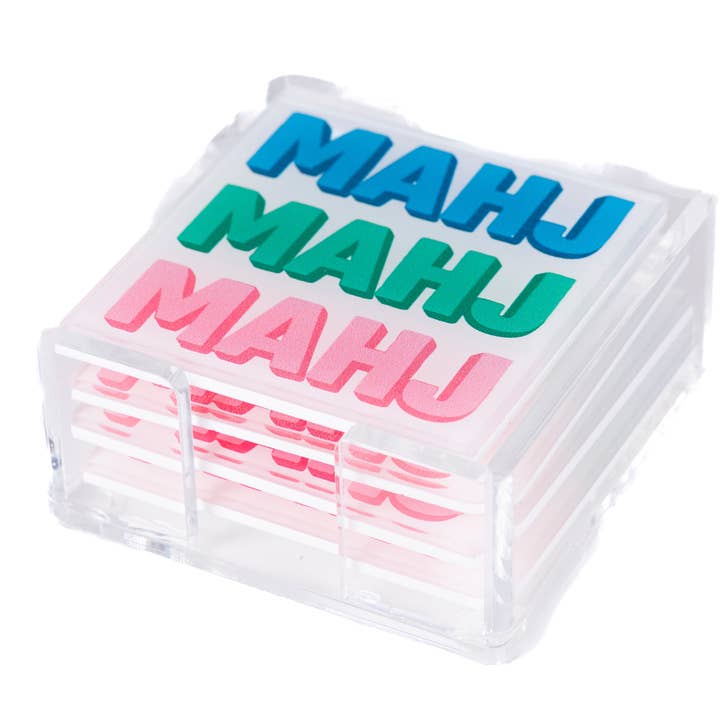 Mahjong Acrylic Coaster Set of 4 for wholesale by ROX GALLERY