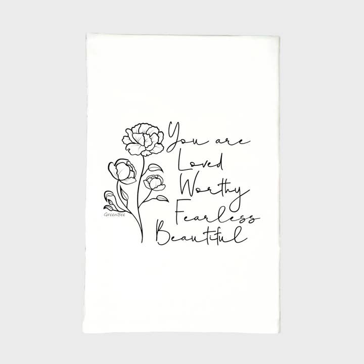 You Are Beautiful Kitchen Towel | Tea Towels | Cute Towels for wholesale by Green Bee Tea Towels