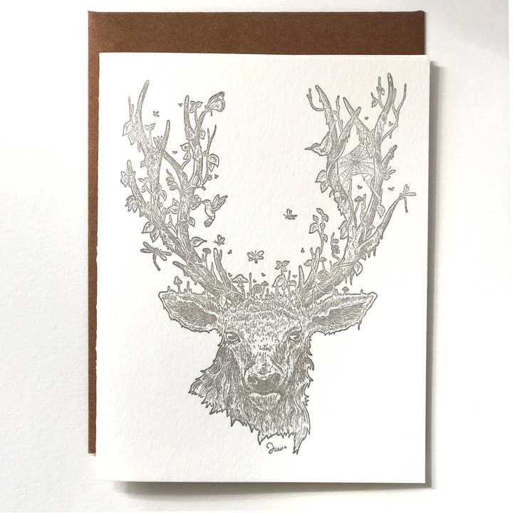 Majestic Elk Letterpress Card for wholesale by Ice Pond Press