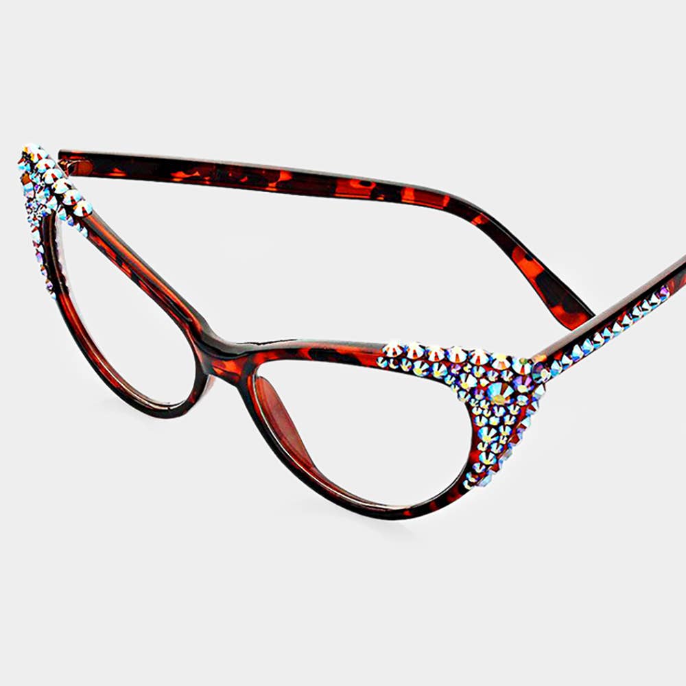 Sensibling Corp. - Wholesale Sunglasses - Women's - Bubbly Austrian Crystal Cat Eye Optical Glasses11