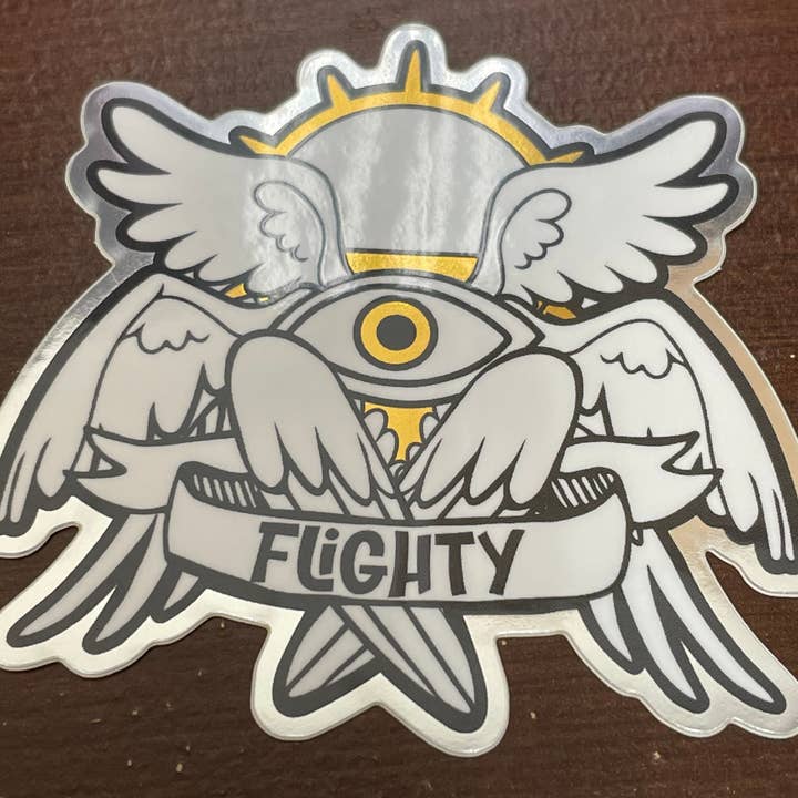 Fox and Brambles - Wholesale Sticker - Seraphim Biblical Angel Sticker. Mirror Gold Vinyl Sticker.