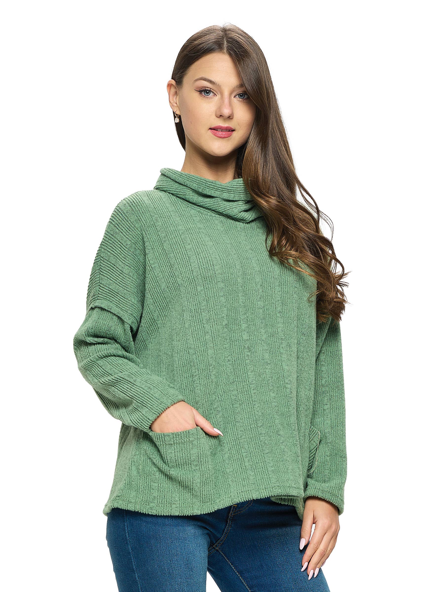 Yak & Yeti - Wholesale Tunic - Women's - SALE Top Turtle Neck Ribbed Oversized (Regular Price $17)5