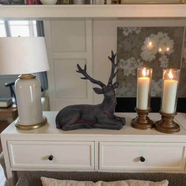 Brown 13 in. Resin Novelty Sitting Deer Figurine and other Purchase Wholesale antler. Free Returns & Net 60 Terms on Faire trending on Faire.