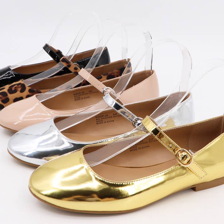 Mars Sky Shoes Wholesale - Wholesale Flats - Women's - Bamboo HOOP-09 Women Buckle Strap Maryjane Ballet Flats