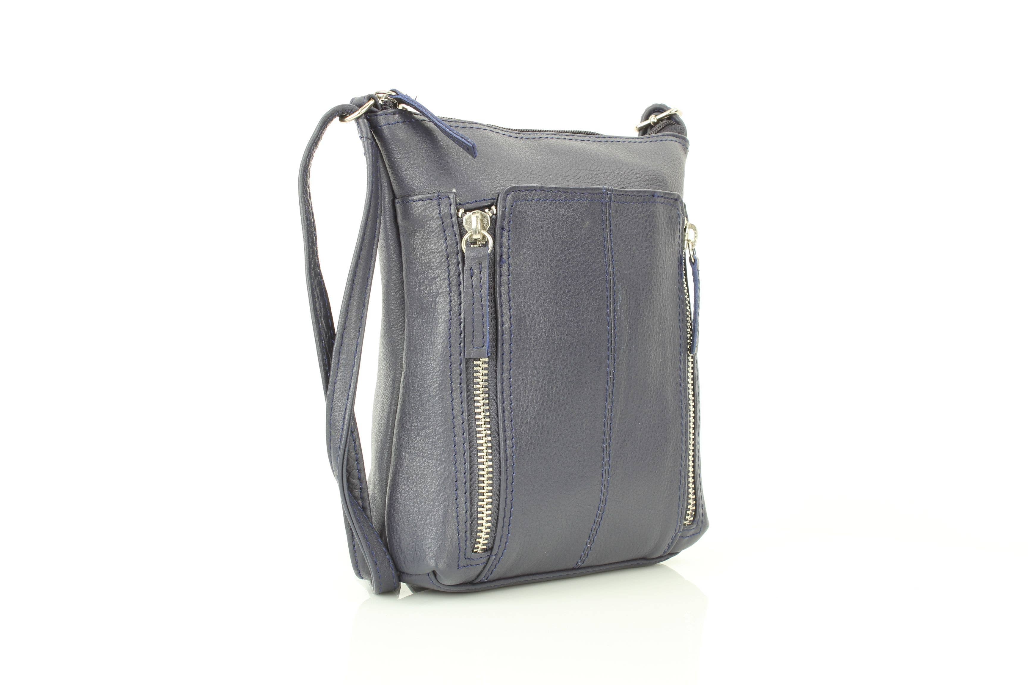 Leather Impressions Inc – wholesale Axelväska - Dam – Anchorage Slim Läder Crossbody | Dubbel Dragkedjedetalj RB 15611