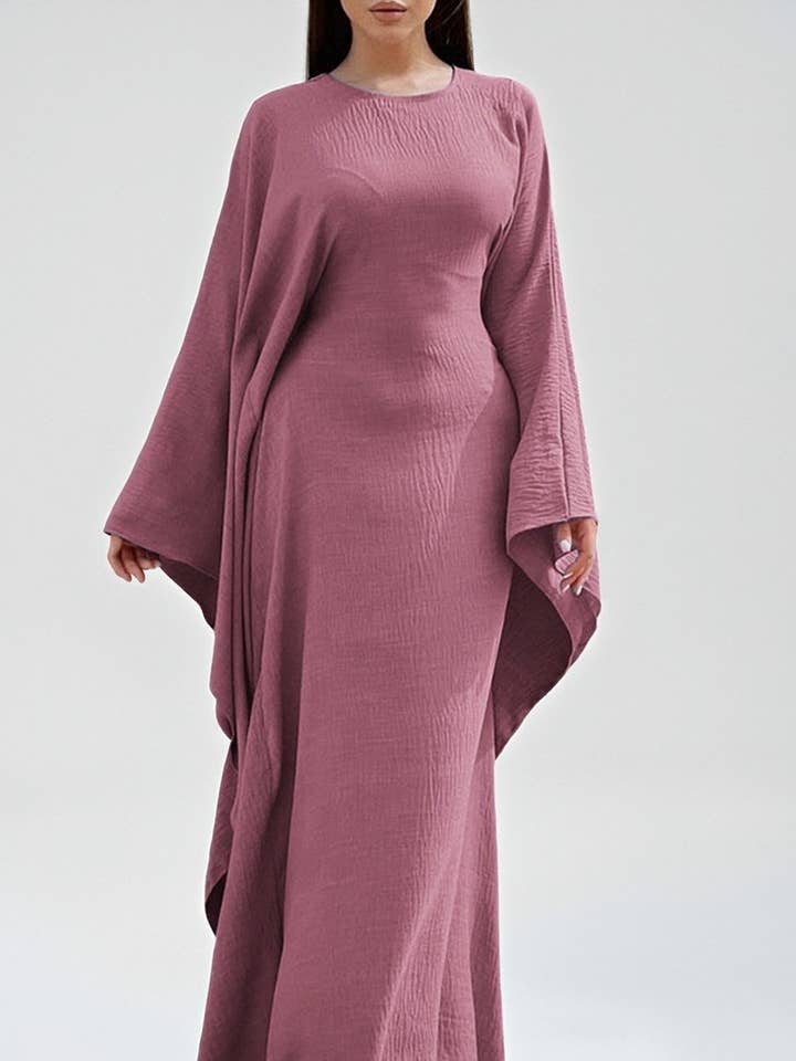 CWDMD01186_ELEGANT SOLID LONG SLEEVE EVENING DRESS for wholesale by NINEXIS