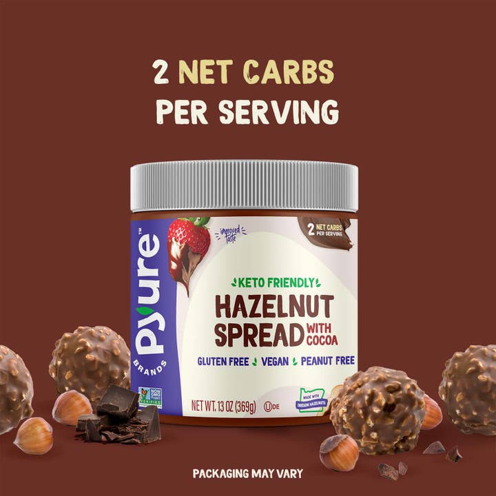 Pyure Organic - Wholesale Nut Butter - Hazelnut Spread - 2 Net Carbs Per Serving