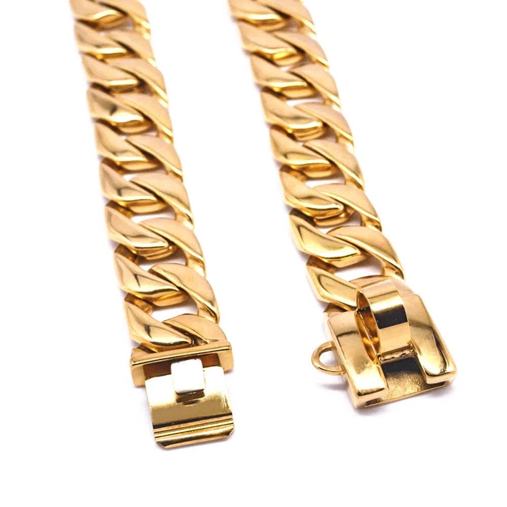 Trill Paws - Wholesale Pet Collar - Dog - Cuban Link Gold Chain Collar1