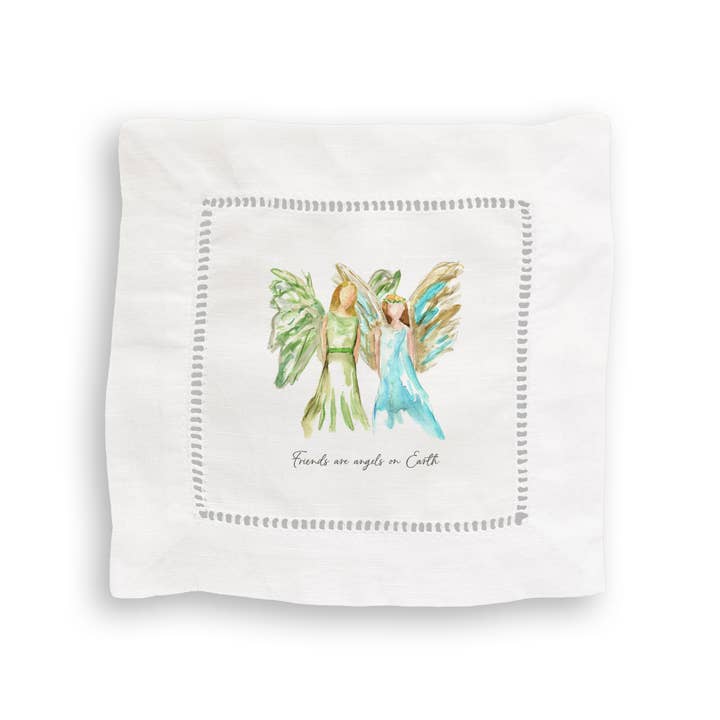 French Graffiti - Wholesale Tea Towel - Celestial Angel Friends with Friends Quote
