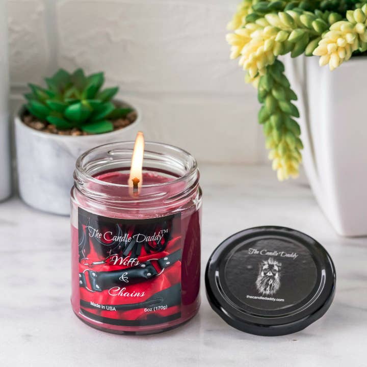 The Candle Daddy - Wholesale Jar/Filled Candle - Wiffs & Chains Leather Candle BDSM Sexy Hot