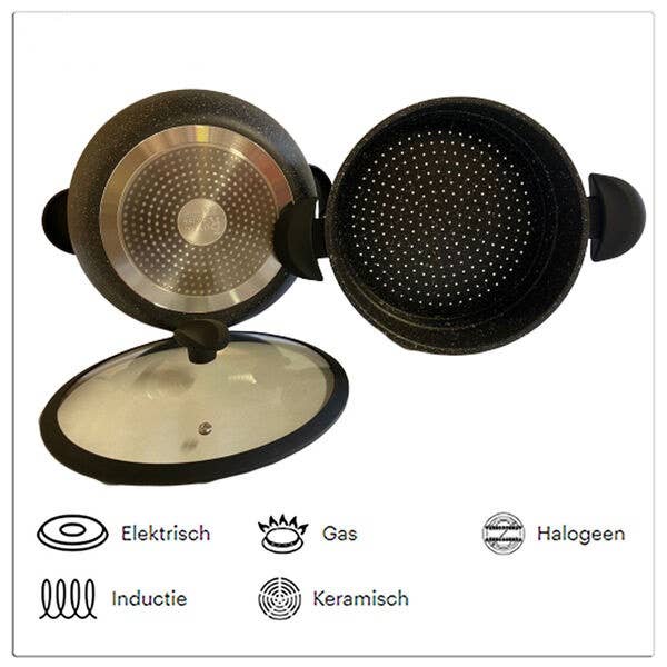 Black Stone Couscous Pot, 4 - 8 - 10 - 12 - 14 Liters for wholesale on Faire2