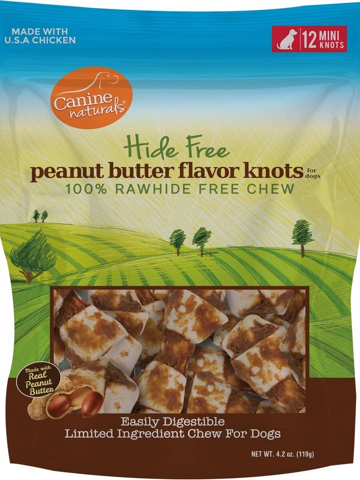 Peanut Butter Mini Knots - 12 Count for wholesale by Canine Naturals