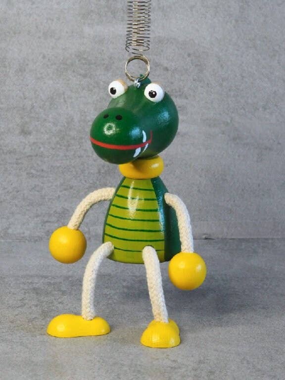 Träleksak på fjäder - Krokodil - Handgjord för wholesale av Toywood