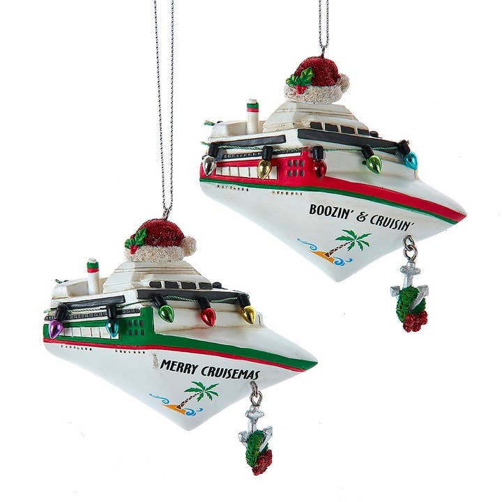 3.7"CRUISE SHIP PERSONALIZE ORN 2/A for wholesale by Kurt S. Adler, Inc.