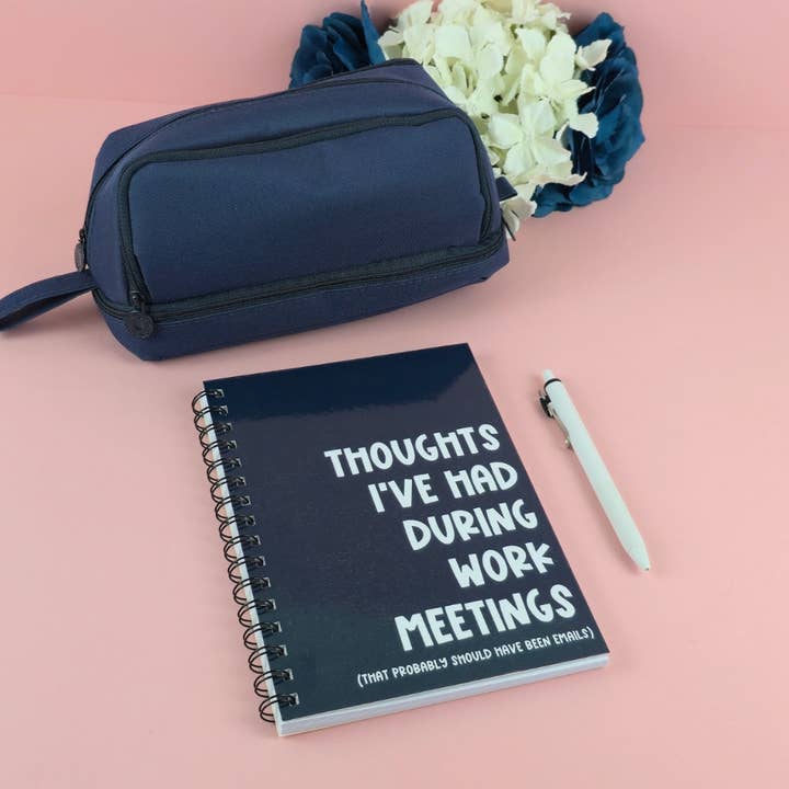 Spiral Notebooks | Thought's I've Had During Work Meetings Notebook | Lined Journal | Gift | for wholesale by The Grumpy Tortoise