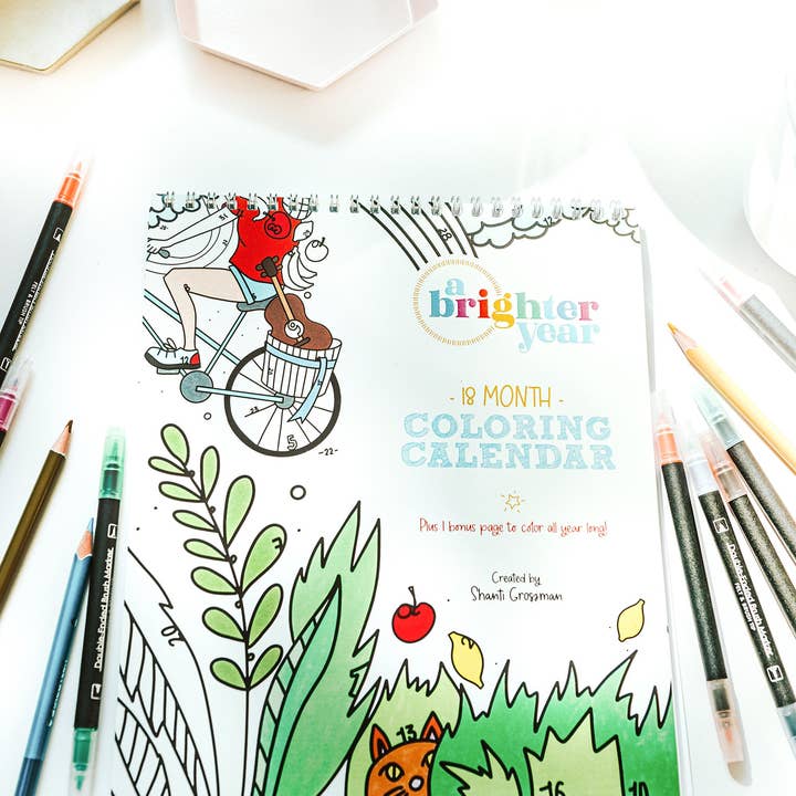 18 Month Color by Day Pages Coloring Book for Adults for wholesale by A Brighter Year