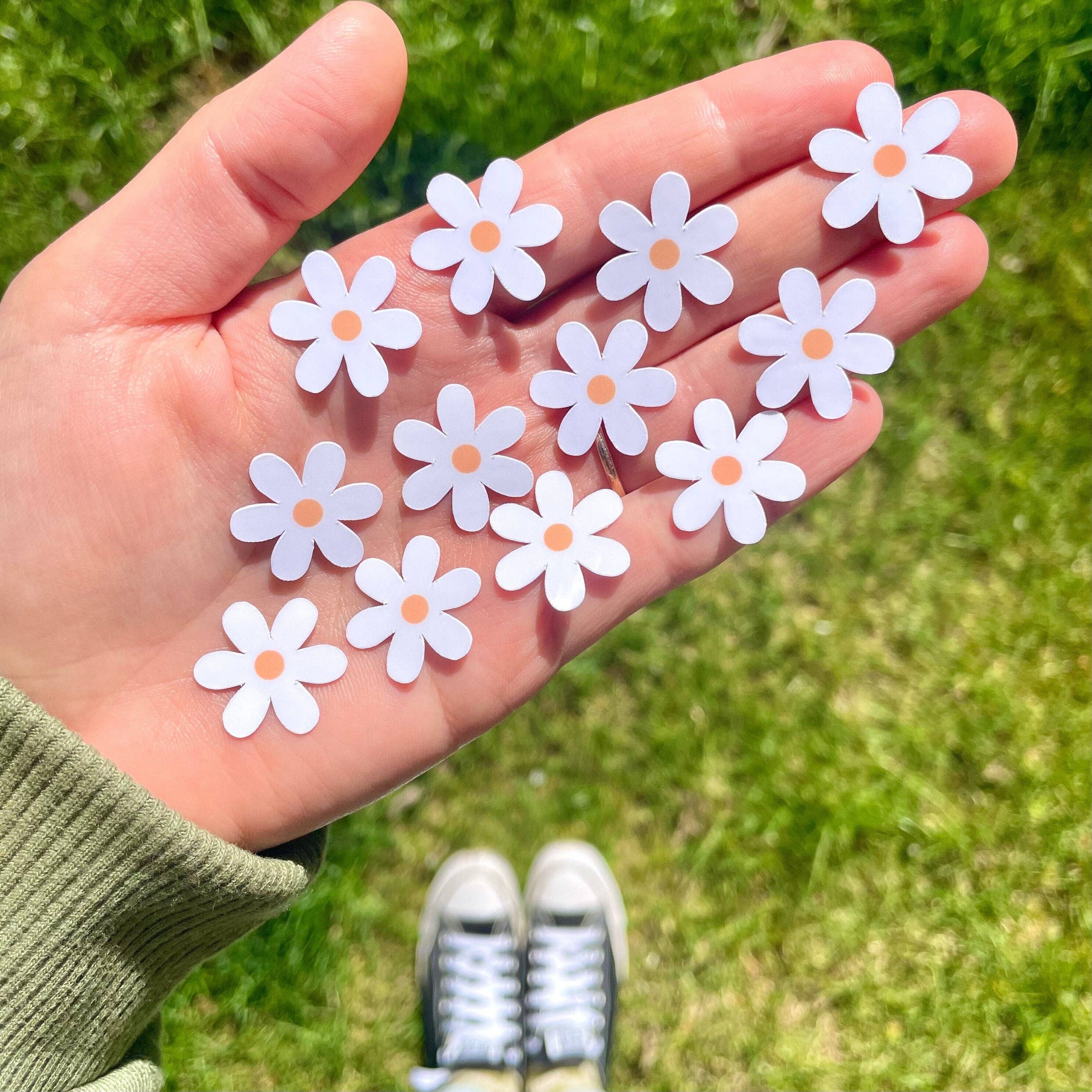 Mindful over Mind Full - Wholesale Sticker - 10 Mini White Daisy Stickers | Waterproof Flower Stickers2