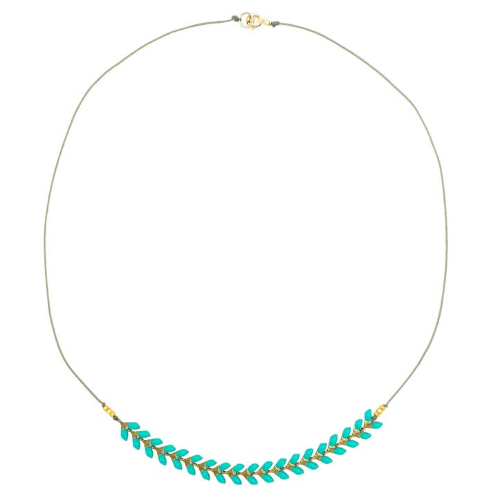 Cascade Enamel Necklace - Aqua for wholesale by Bronwen Jewelry
