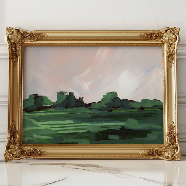 Rosé Day, Stor Oinramad Print för wholesale av Green Barn Studio