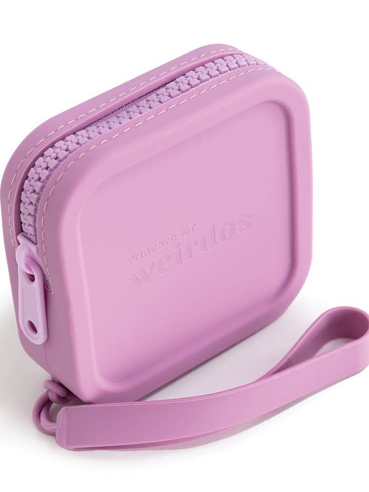 Silicone Zip Logo Pouch – Durable, Easy-Clean Makeup Bag for wholesale by Skincare for Weirdos