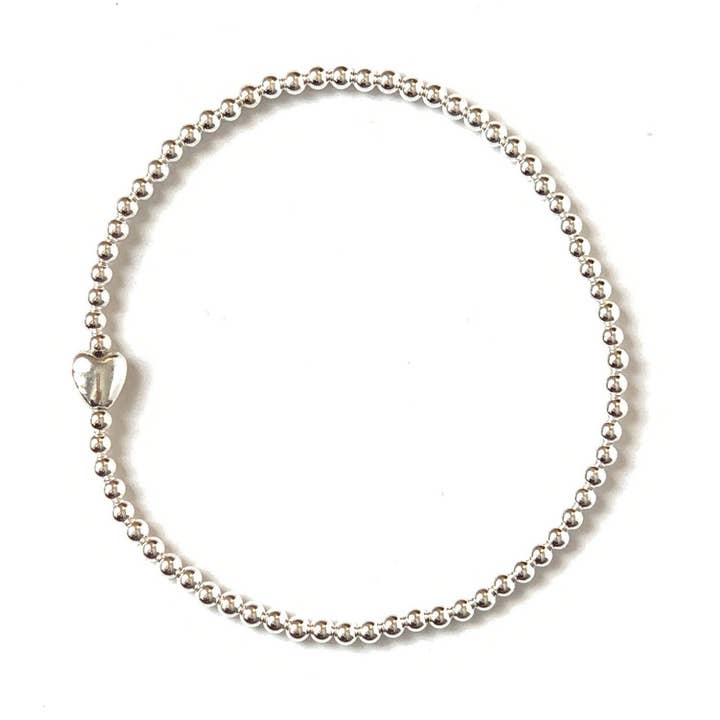 Sterling zilveren hart stretch armband voor wholesale door Solid Design Studios