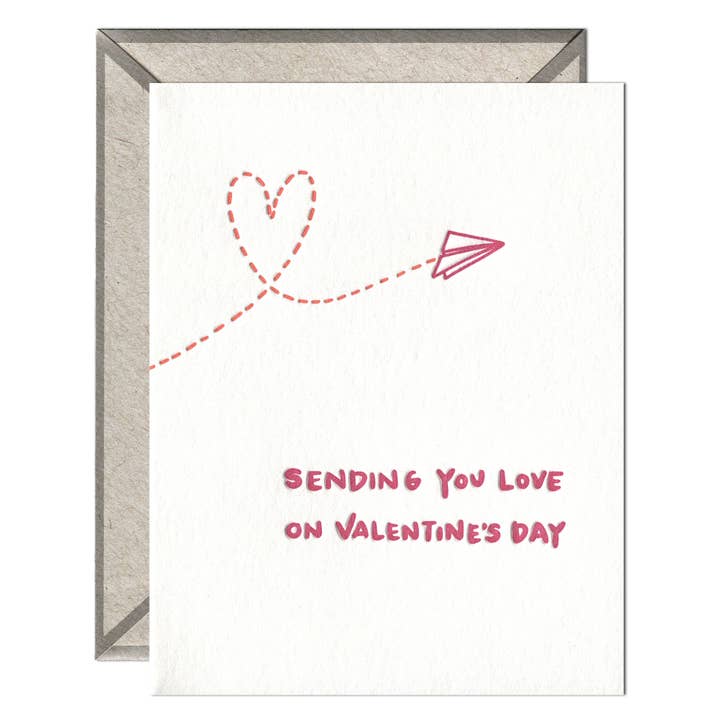 INK MEETS PAPER - Wholesale Valentine's Day Card - Paper Airplane Valentine - Valentine's Day card