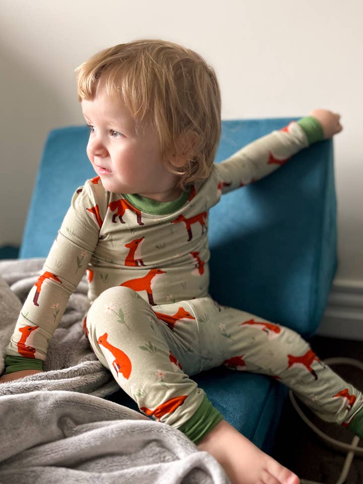 The Fox And The Sound Asleep - Bamboo Long Sleeve PJs for wholesale by Stay Dreamy