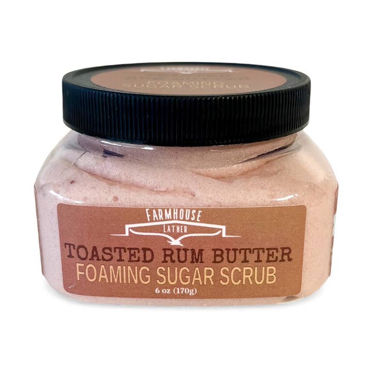 Gommage Sucre Moussant - Beurre de Rhum Grillé pour la vente par Farmhouse Lather