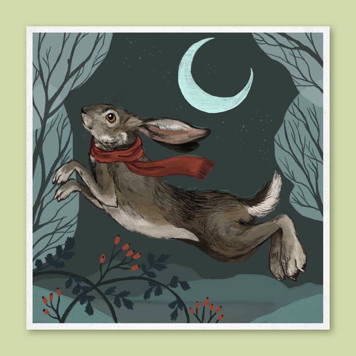 Art Print - Hare in Winter for wholesale by Anna Seed Art