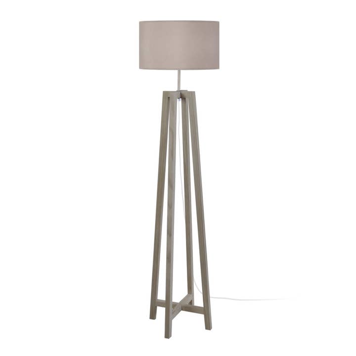 KALMAR - Taupe Wood Column Floor Lamp for wholesale by Tosel Shop