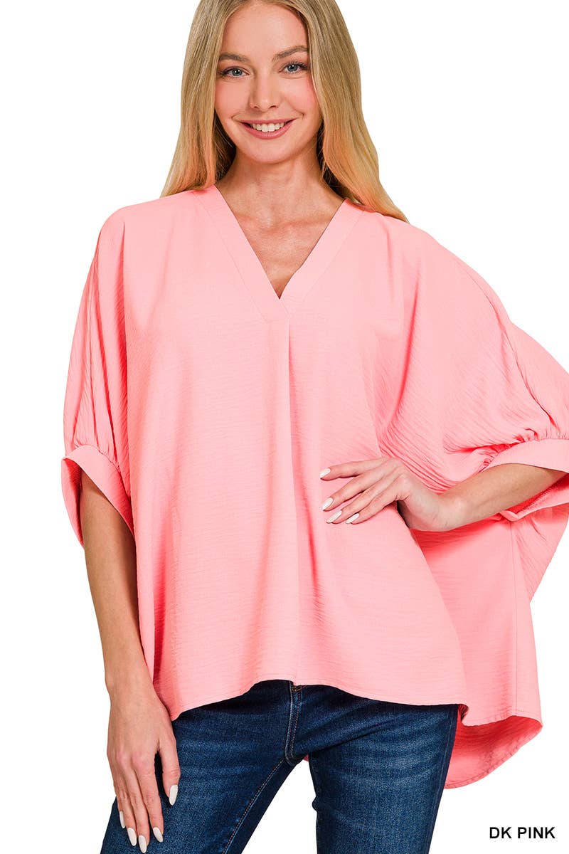 Vanilla Monkey – Engroshandel Bluse - Dame – Vævet Airflow V-hals Puffetrøje med halve ærmer14