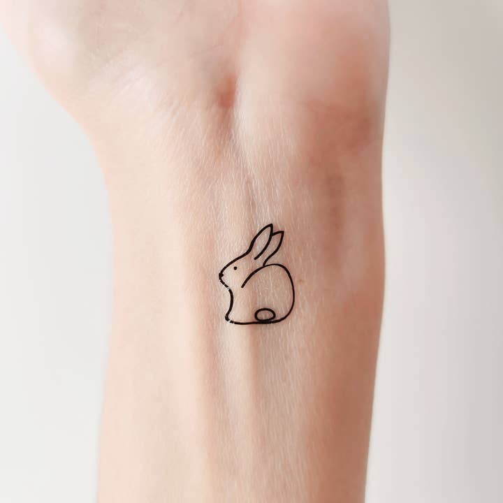 encredelicate - Vendita all'ingrosso Tatuaggi temporanei - tatuaggio temporaneo a forma di coniglio (set di 4 conigli)