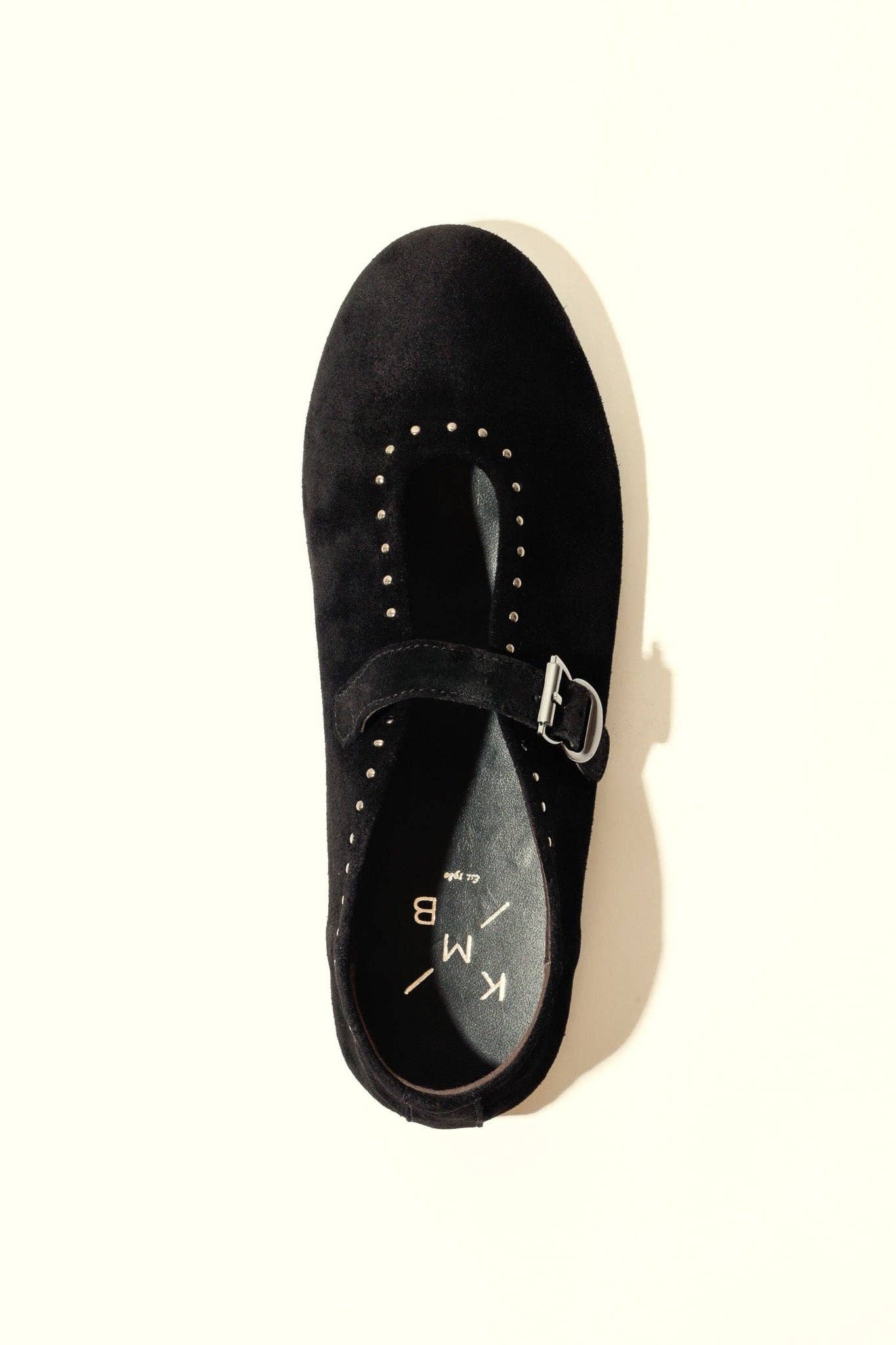 KMB Shoes - Wholesale Flats - Women's - MERCHE BLACK – Studded Ballet Flats3