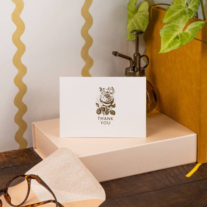 Robert Frederick Ltd – wholesale Stationery/notecard set – 12 Notecards and Envelopes in Gift Box - “Thank You” Flower Bouquet Design5