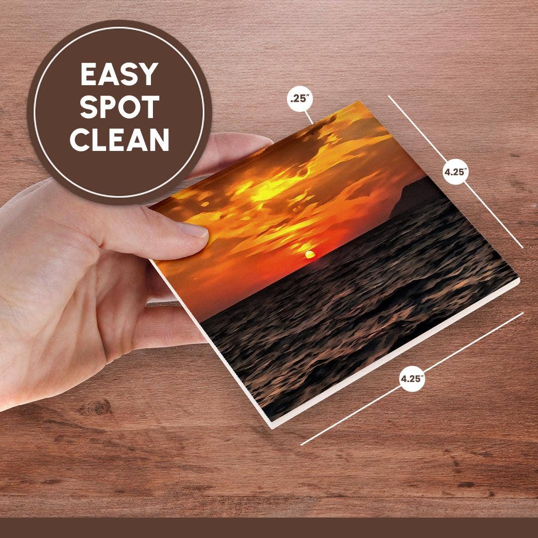 3dRose - Wholesale Coasters - 3dRose, Sunset Over The Aegean Sea Landscape Painting, Coaster6
