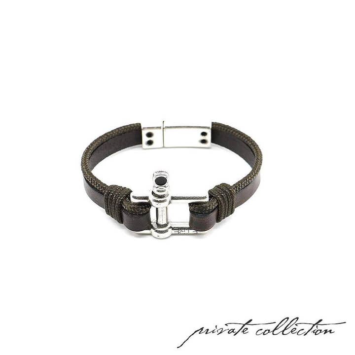 Men's Bracelet | Le Rectangle - Cuir&Marron for wholesale by Être - Bracelets & Accessories
